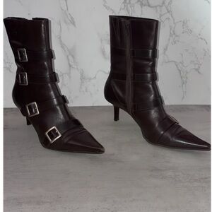 Bronx Elegant Black Leather Ankle Boots